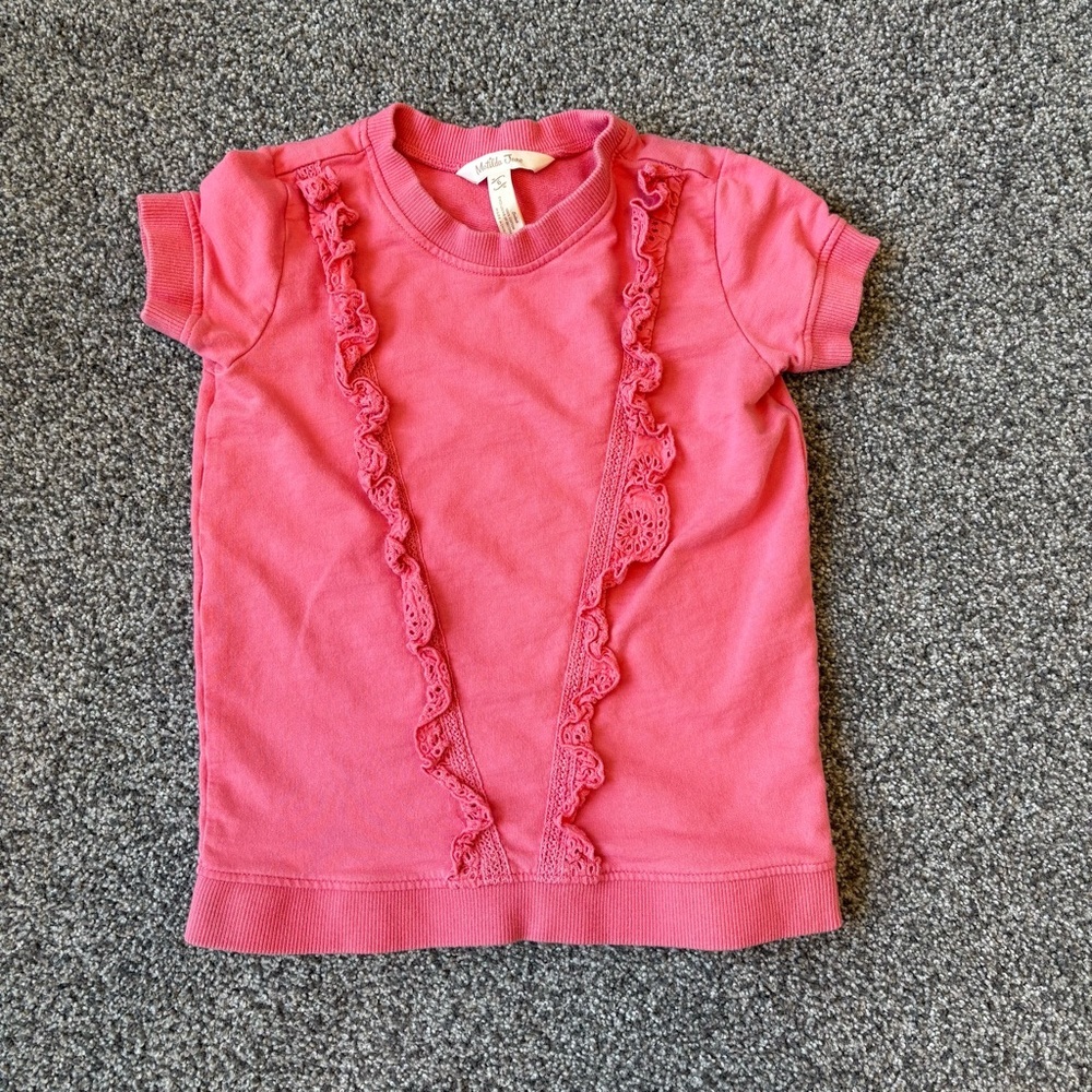Matilda Jane Pink Ruffled Kids Shirt size 6